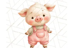 Knitted Nursery Animal Clipart PNG, Cozy Watercolor Baby Fox Product Image 2