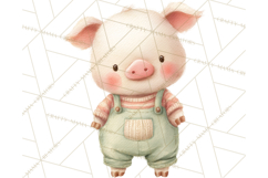 Knitted Nursery Animal Clipart PNG, Cozy Watercolor Baby Fox Product Image 3