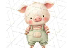 Knitted Nursery Animal Clipart PNG, Cozy Watercolor Baby Fox Product Image 3