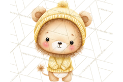 Knitted Nursery Animal Clipart PNG, Cozy Watercolor Baby Fox Product Image 5