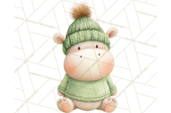 Knitted Nursery Animal Clipart PNG, Cozy Watercolor Baby Fox Product Image 2