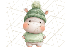 Knitted Nursery Animal Clipart PNG, Cozy Watercolor Baby Fox Product Image 3