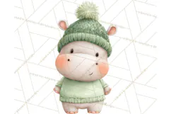 Knitted Nursery Animal Clipart PNG, Cozy Watercolor Baby Fox Product Image 3