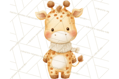 Knitted Nursery Animal Clipart PNG, Cozy Watercolor Baby Fox Product Image 4