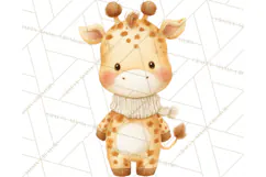 Knitted Nursery Animal Clipart PNG, Cozy Watercolor Baby Fox Product Image 4