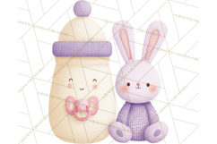 Knitted Nursery Animal Clipart PNG, Cozy Watercolor Baby Fox Product Image 4