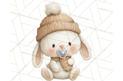 Knitted Nursery Animal Clipart PNG, Cozy Watercolor Baby Fox Product Image 5