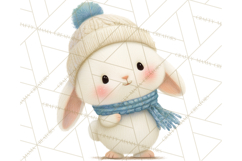 Knitted Nursery Animal Clipart PNG, Cozy Watercolor Baby Fox Product Image 3