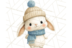 Knitted Nursery Animal Clipart PNG, Cozy Watercolor Baby Fox Product Image 4