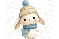 Knitted Nursery Animal Clipart PNG, Cozy Watercolor Baby Fox Product Image 4