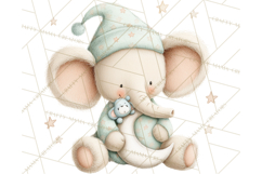 Baby Bedtime Animal Clipart PNG for Nursery Product Image 3