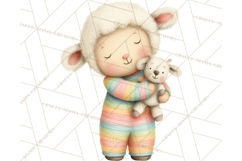 Baby Bedtime Animal Clipart PNG for Nursery Product Image 5