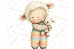 Baby Bedtime Animal Clipart PNG for Nursery Product Image 5