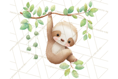 Knitted Nursery Animal Clipart PNG, Cozy Watercolor Baby Fox Product Image 4