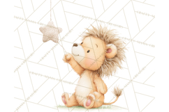 Knitted Nursery Animal Clipart PNG, Cozy Watercolor Baby Fox Product Image 5