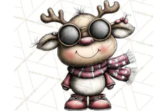 Homespun Christmas Reindeer Roadtrip PNG Clipart Product Image 2
