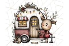 Homespun Christmas Reindeer Roadtrip PNG Clipart Product Image 4