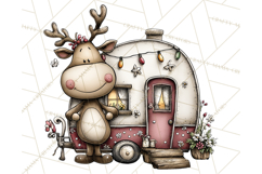 Homespun Christmas Reindeer Roadtrip PNG Clipart Product Image 5