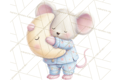Baby Bedtime Animal Clipart PNG for Nursery Product Image 3