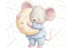 Baby Bedtime Animal Clipart PNG for Nursery Product Image 3