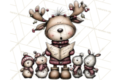 Homespun Christmas Reindeer Roadtrip PNG Clipart Product Image 2