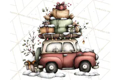 Homespun Christmas Reindeer Roadtrip PNG Clipart Product Image 5