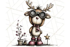 Homespun Christmas Reindeer Roadtrip PNG Clipart Product Image 2