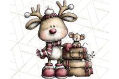 Homespun Christmas Reindeer Roadtrip PNG Clipart Product Image 3