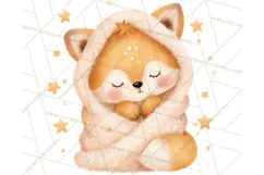 Baby Bedtime Animal Clipart PNG for Nursery Product Image 4