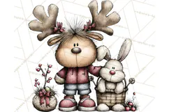 Homespun Christmas Reindeer Roadtrip PNG Clipart Product Image 2