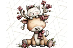 Homespun Christmas Reindeer Roadtrip PNG Clipart Product Image 3
