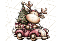 Homespun Christmas Reindeer Roadtrip PNG Clipart Product Image 4