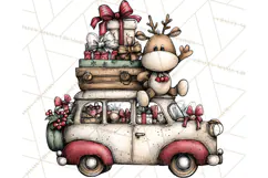 Homespun Christmas Reindeer Roadtrip PNG Clipart Product Image 2