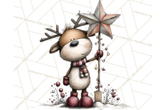 Homespun Christmas Reindeer Roadtrip PNG Clipart Product Image 4
