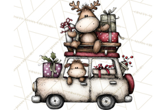 Homespun Christmas Reindeer Roadtrip PNG Clipart Product Image 5
