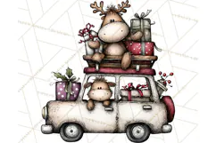 Homespun Christmas Reindeer Roadtrip PNG Clipart Product Image 5