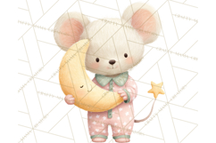 Baby Bedtime Animal Clipart PNG for Nursery Product Image 5