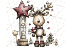 Homespun Christmas Reindeer Roadtrip PNG Clipart Product Image 2