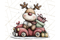 Homespun Christmas Reindeer Roadtrip PNG Clipart Product Image 4