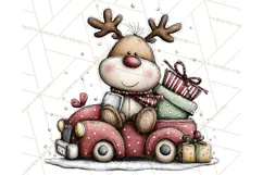 Homespun Christmas Reindeer Roadtrip PNG Clipart Product Image 4