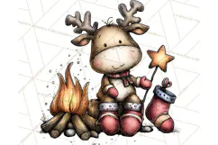 Homespun Christmas Reindeer Roadtrip PNG Clipart Product Image 3