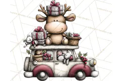 Homespun Christmas Reindeer Roadtrip PNG Clipart Product Image 4