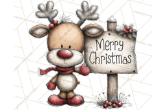 Homespun Christmas Reindeer Roadtrip PNG Clipart Product Image 3