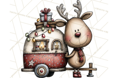 Homespun Christmas Reindeer Roadtrip PNG Clipart Product Image 4