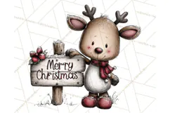 Homespun Christmas Reindeer Roadtrip PNG Clipart Product Image 5