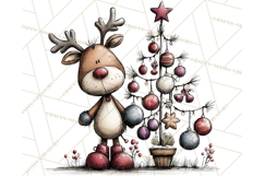 Homespun Christmas Reindeer Roadtrip PNG Clipart Product Image 2