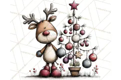Homespun Christmas Reindeer Roadtrip PNG Clipart Product Image 2