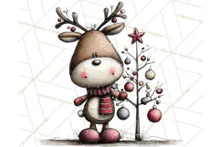 Homespun Christmas Reindeer Roadtrip PNG Clipart Product Image 3