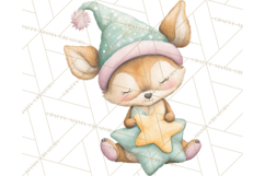 Baby Bedtime Animal Clipart PNG for Nursery Product Image 3