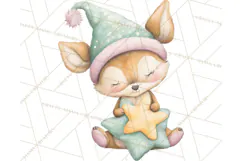 Baby Bedtime Animal Clipart PNG for Nursery Product Image 3